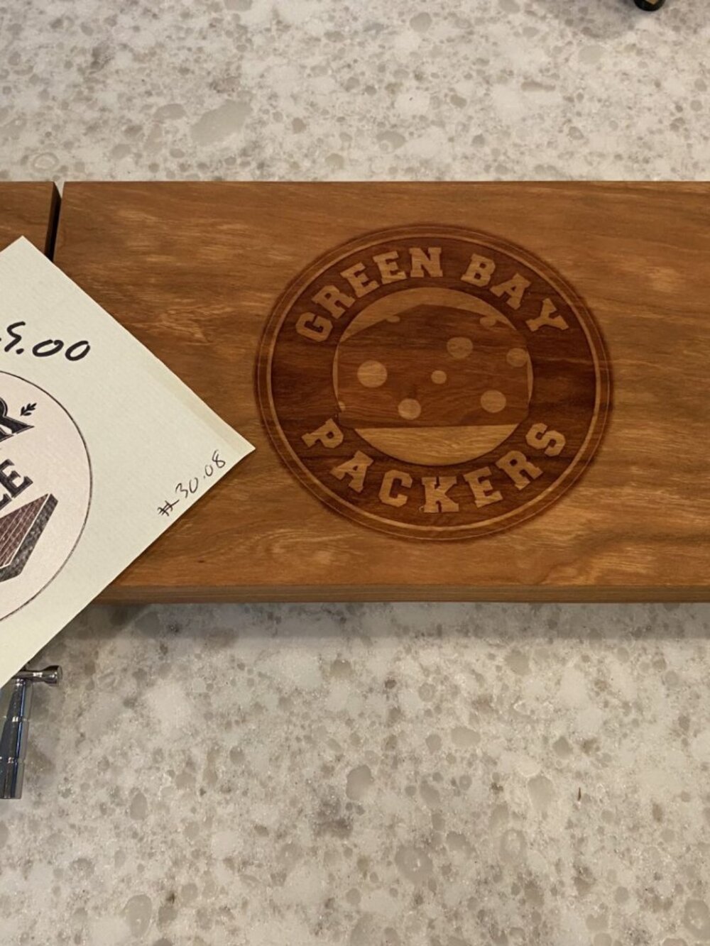 07.30.08 Green Bay Packers Cheese Slicer – Handmade Cherry Wood Board